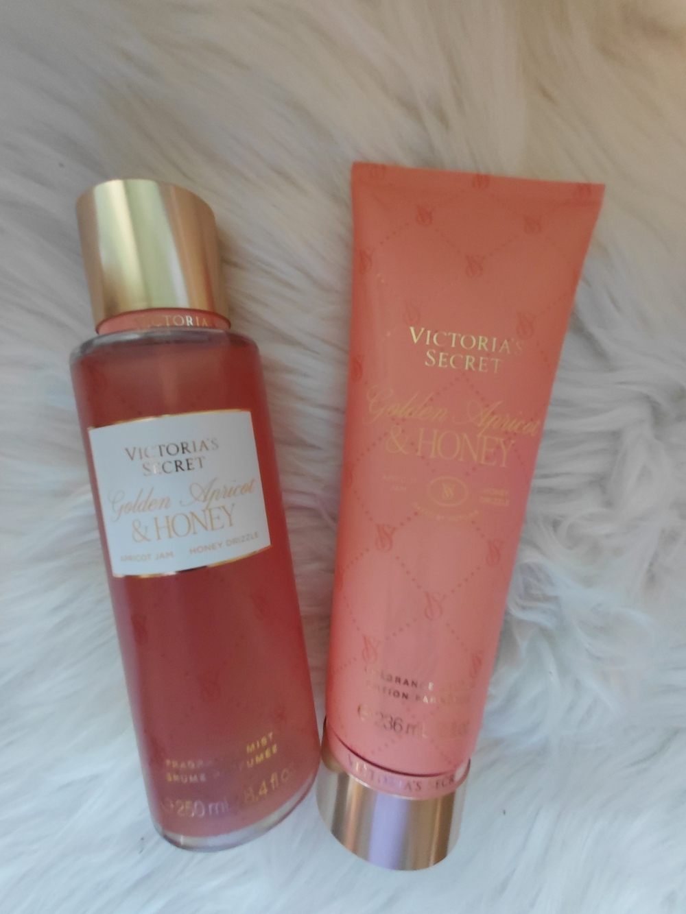 Victoria's Secret Apricot-Peach & Gold Body Mist and Lotion Set